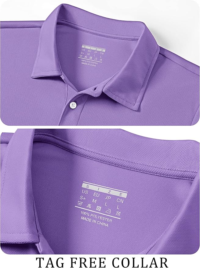 TACVASEN Mens Golf Shirt Dry Fit Mens Polo Shirts Short Sleeve Performance Golf Polos for Men with Collar Work Shirts