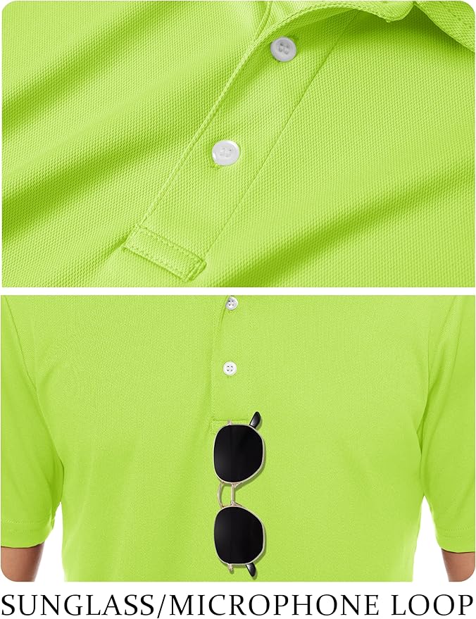 TACVASEN Mens Golf Shirt Dry Fit Mens Polo Shirts Short Sleeve Performance Golf Polos for Men with Collar Work Shirts