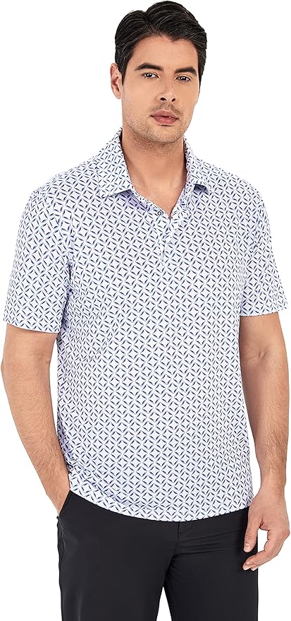WARHORSEE Golf Polo Shirts for Men Short Sleeve Wrinkle Free 4 Way Stretch Moisture Wicking Performance Collared Tshirts