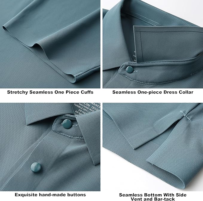 SAMERM Golf Shirts for Men Super Stretch Jacquard Dry Fit Golf Polo Moisture Wicking Short Sleeve Polo Shirts for Men